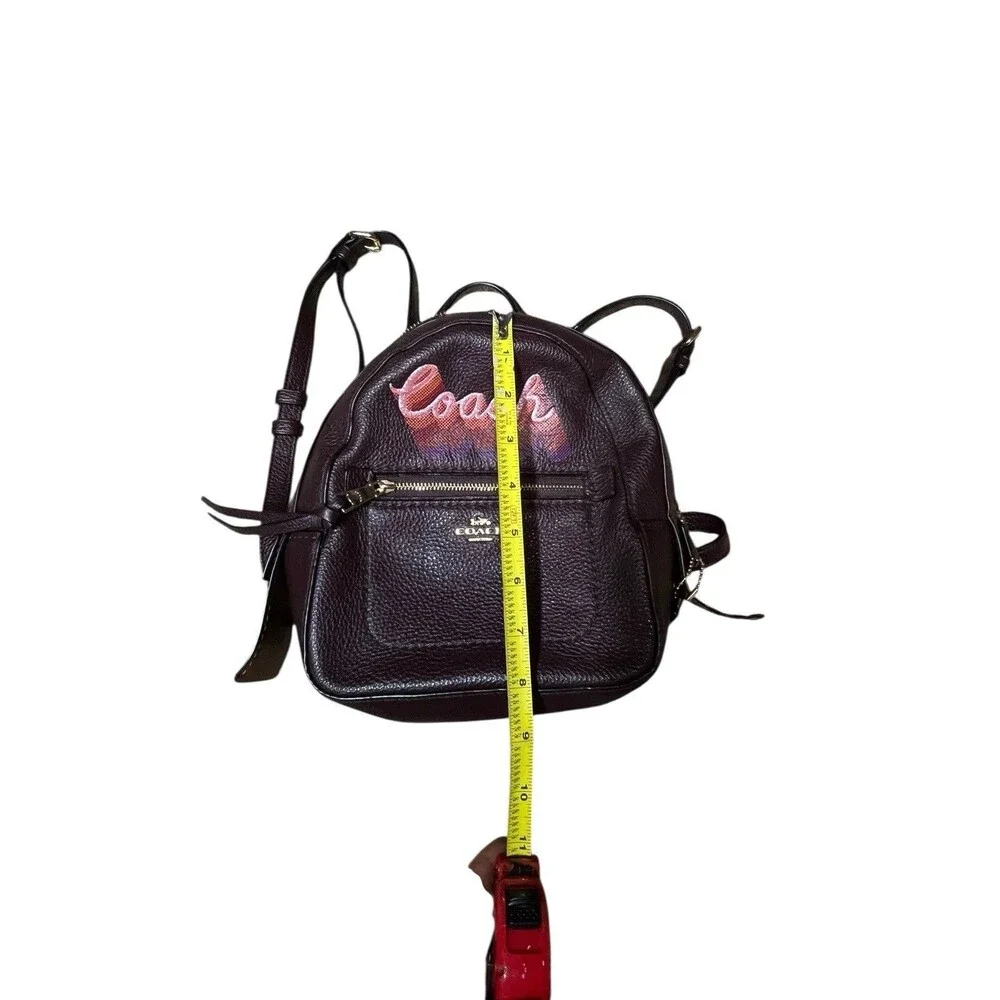 Coach Andi Mini Backpack Burgundy With Pink Glitter Spell Out